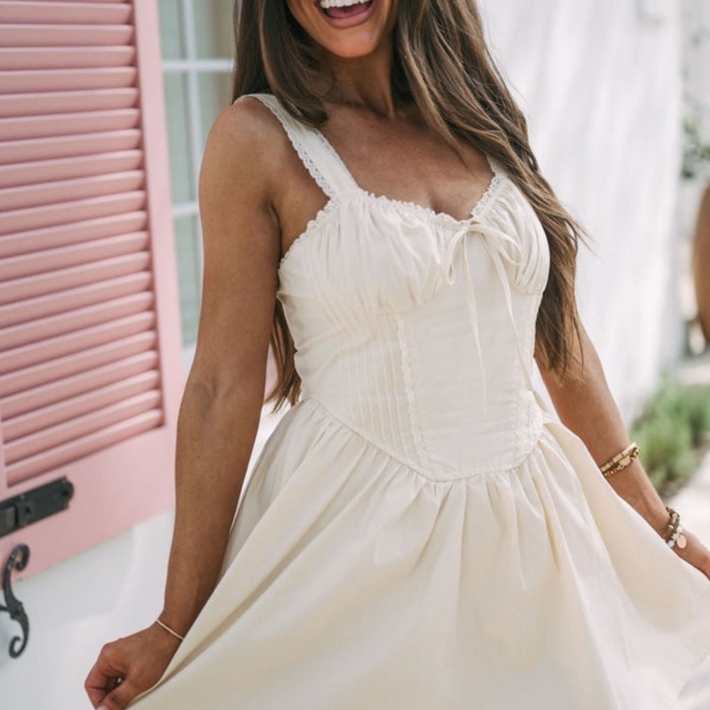 Cream Corset Mini Dress